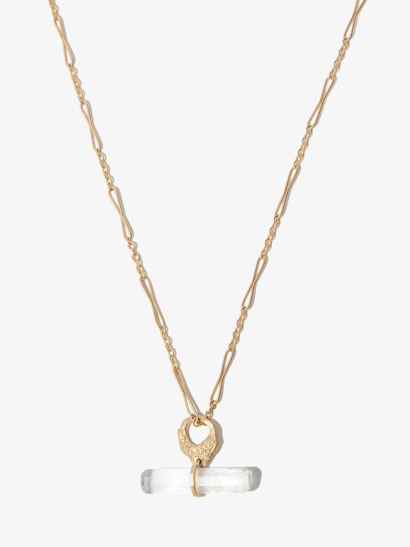 9k Yellow Gold Iman Crystal and Diamond Charm