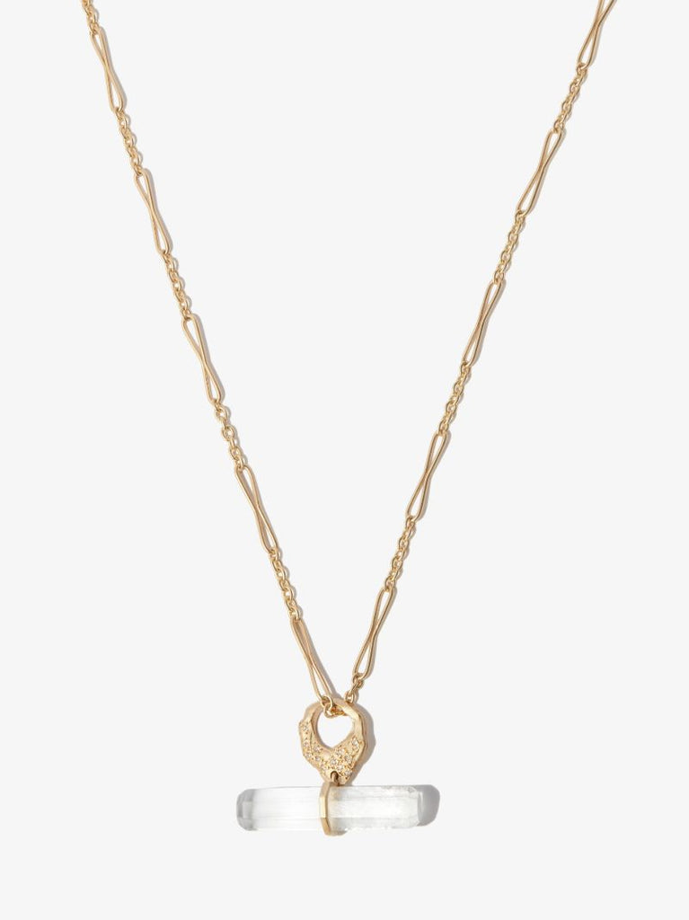 9k Yellow Gold Iman Crystal and Diamond Charm