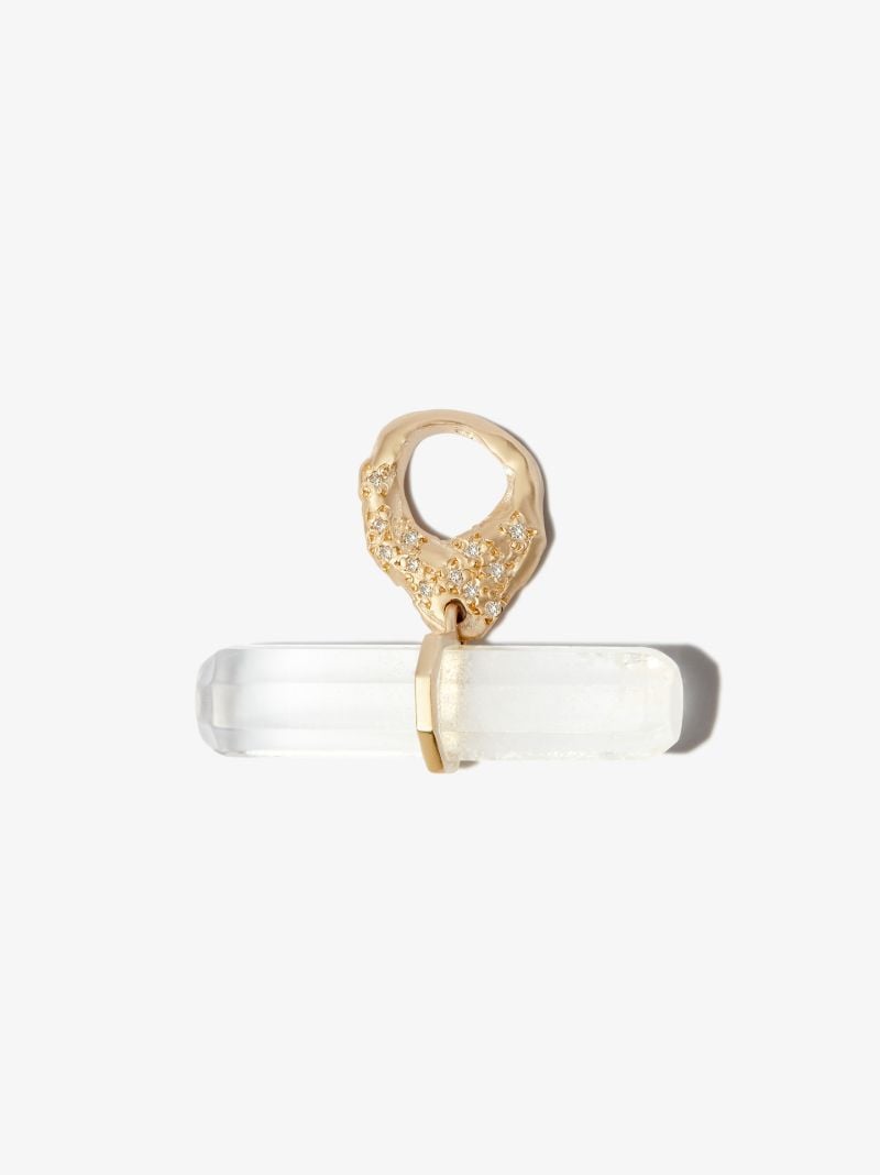 9k Yellow Gold Iman Crystal and Diamond Charm