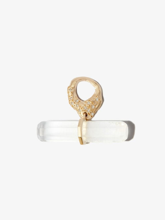 9k Yellow Gold Iman Crystal and Diamond Charm