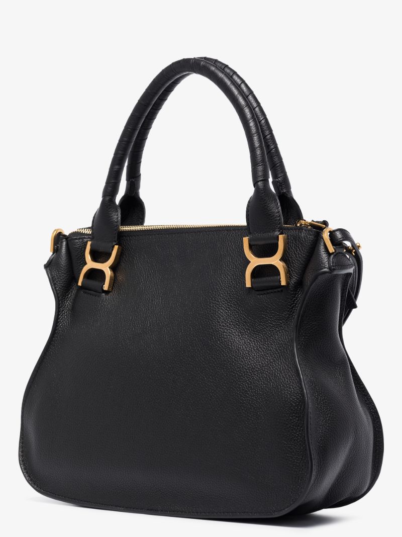 Black Marcie Large Leather Tote Bag