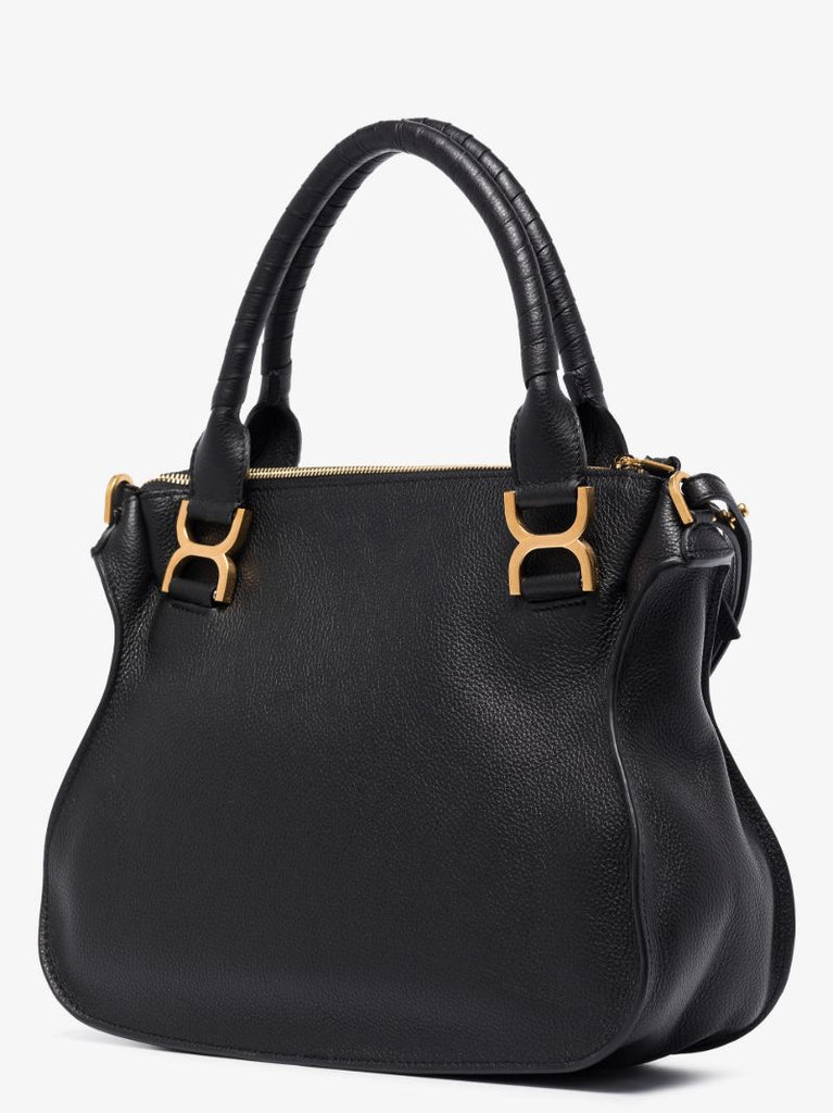 Black Marcie Large Leather Tote Bag