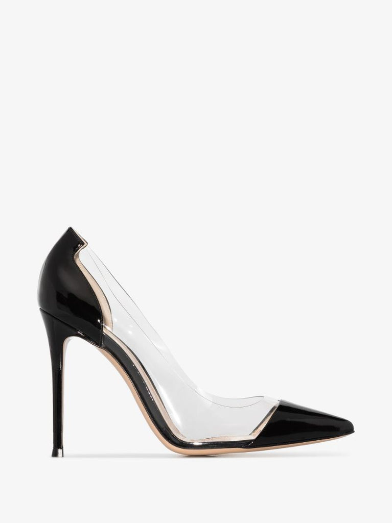 Black Plexi 105 Patent Leather Pumps