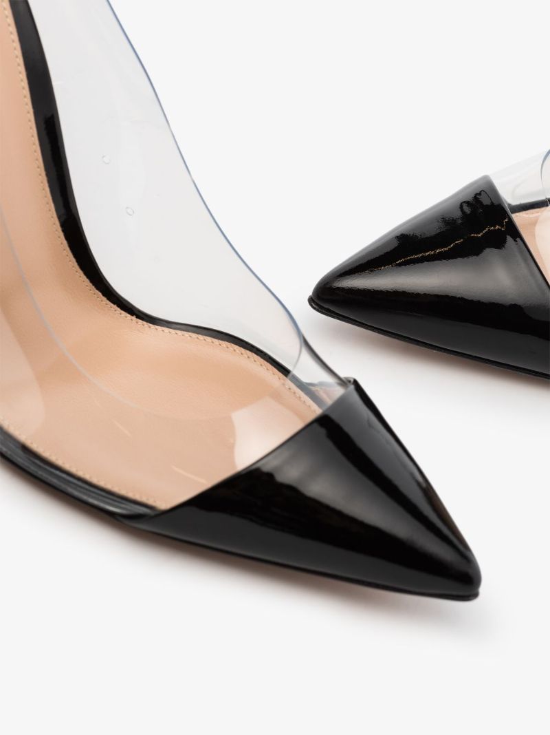 Black Plexi 105 Patent Leather Pumps