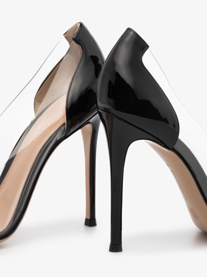 Black Plexi 105 Patent Leather Pumps