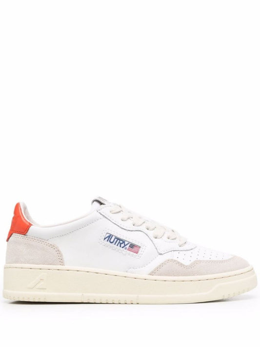 White Medalist Leather Sneakers