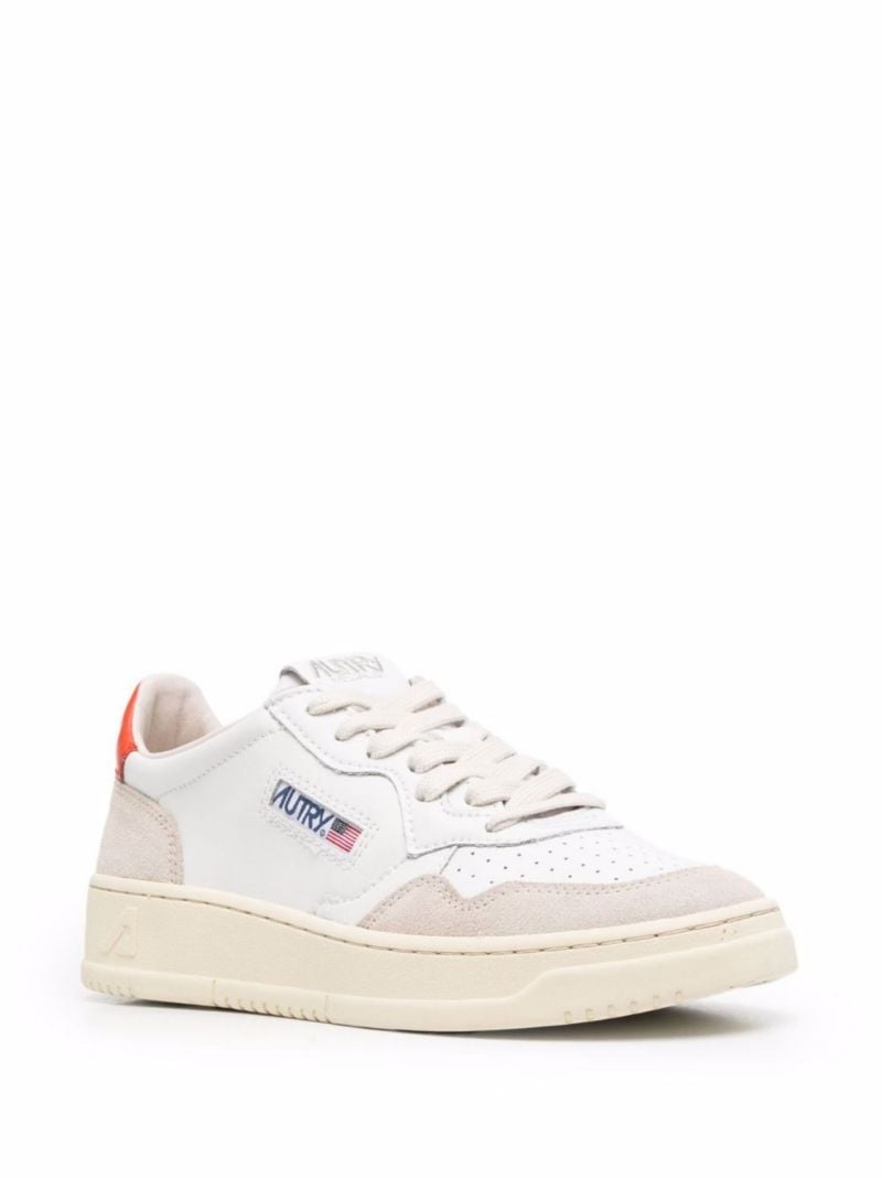White Medalist Leather Sneakers