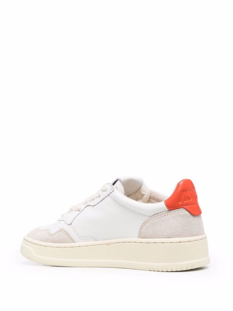 White Medalist Leather Sneakers