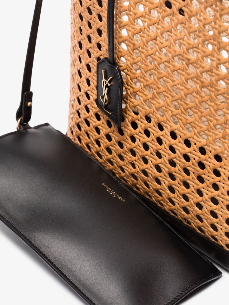 Black and Neutral Toy Raffia Tote Bag