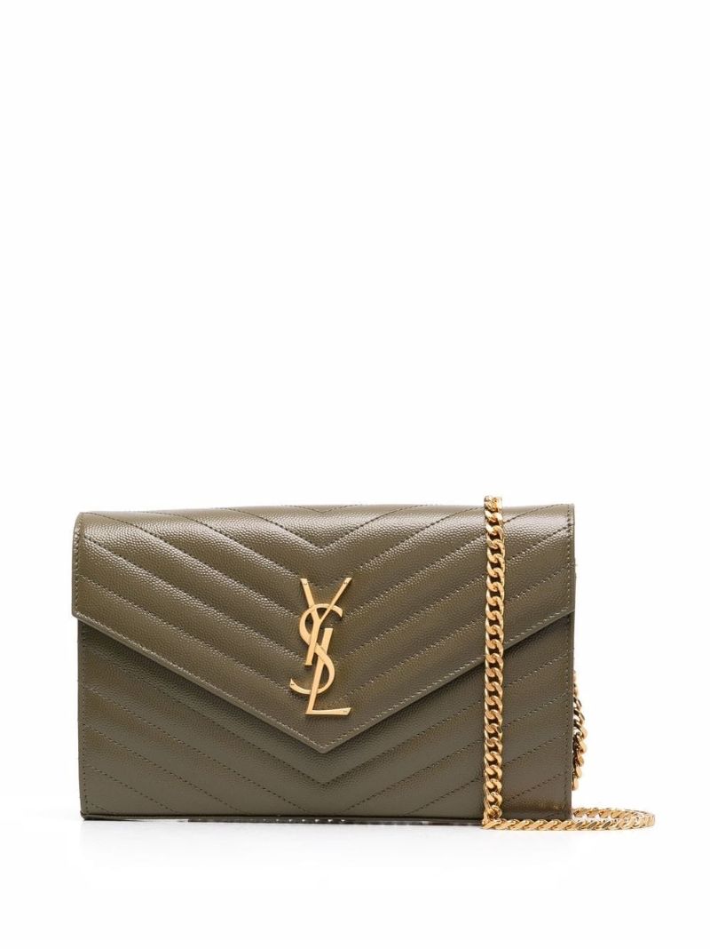 Slp Blk Gld Ysl Grain Lthr Mini Bg