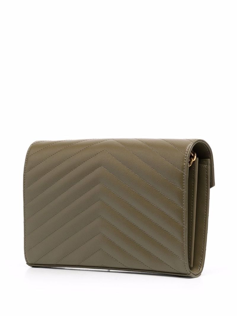 Slp Blk Gld Ysl Grain Lthr Mini Bg