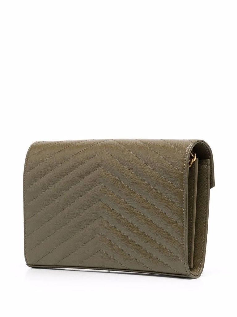 Slp Blk Gld Ysl Grain Lthr Mini Bg