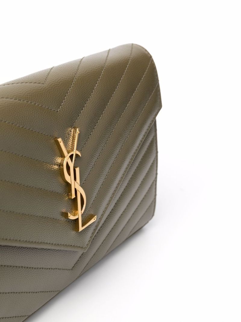 Slp Blk Gld Ysl Grain Lthr Mini Bg