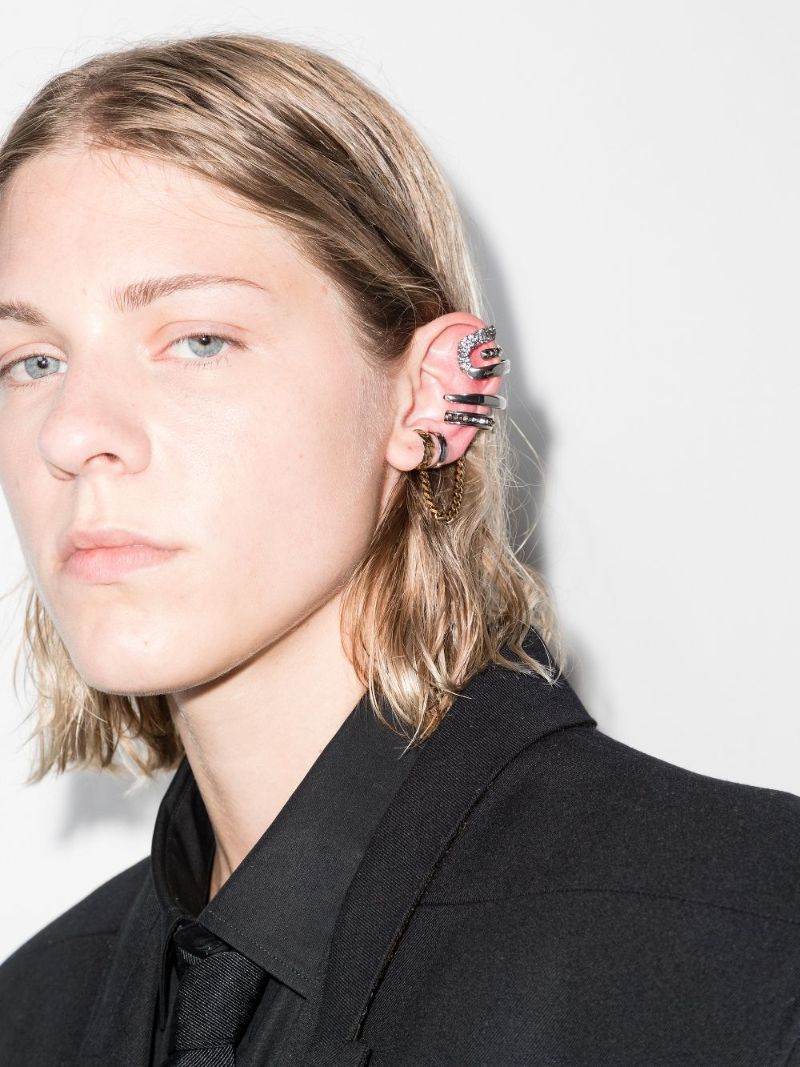 Silver and Gold Tone Punk Chain Ear Cuff