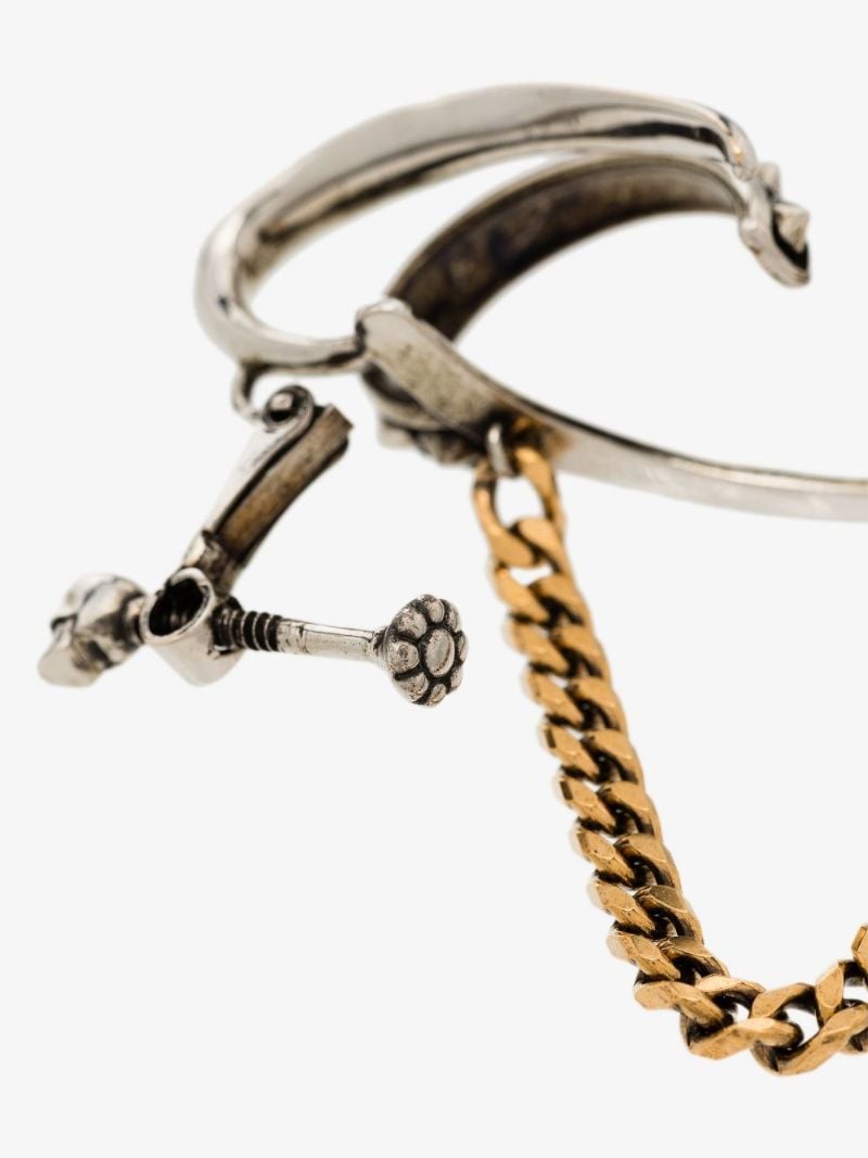 Silver and Gold Tone Punk Chain Ear Cuff