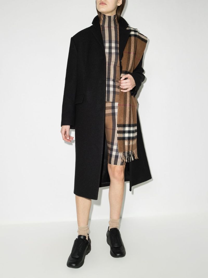 Brown Check Turtleneck Top
