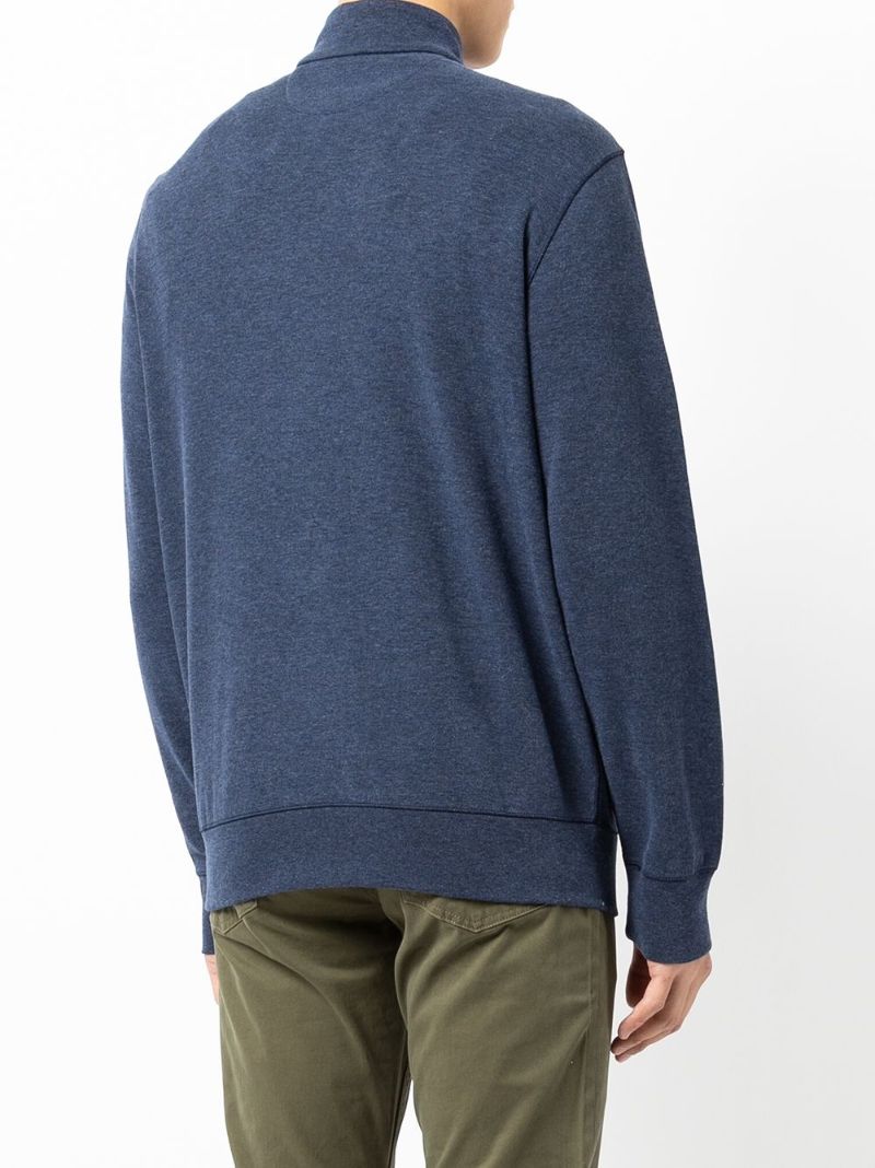 Blue Half Zip Jersey Pullover