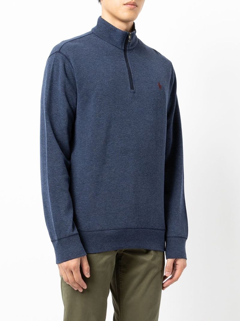 Blue Half Zip Jersey Pullover