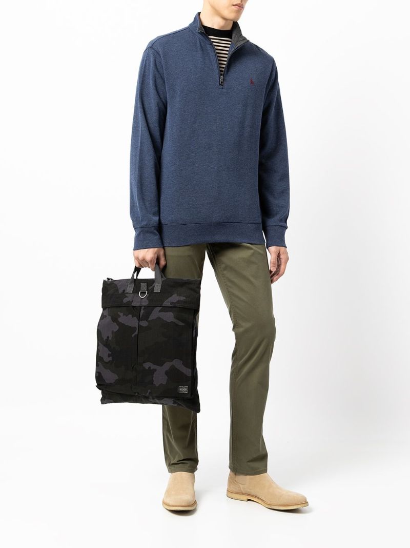 Blue Half Zip Jersey Pullover