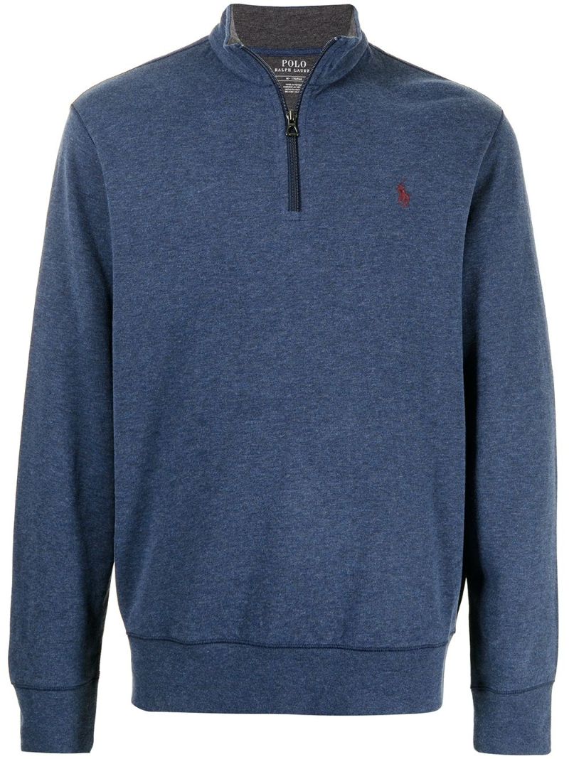 Blue Half Zip Jersey Pullover