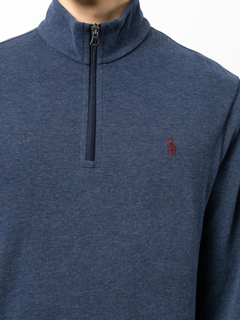 Blue Half Zip Jersey Pullover