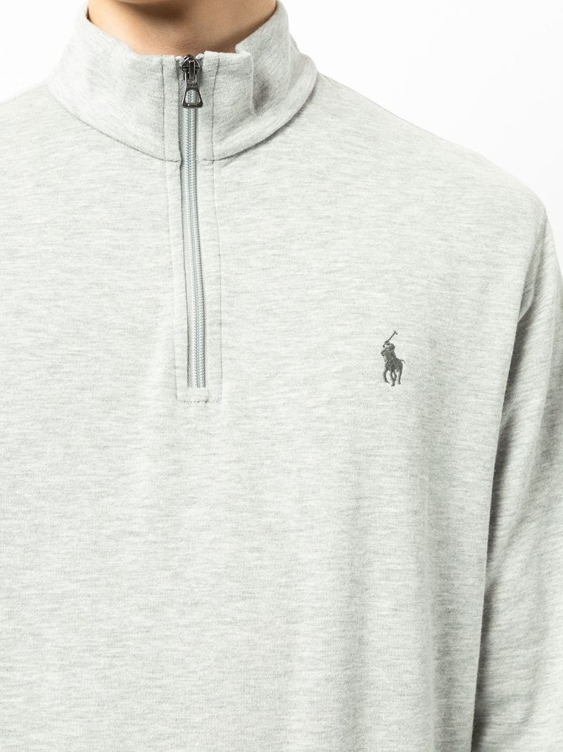 Grey Half Zip Jersey Pullover