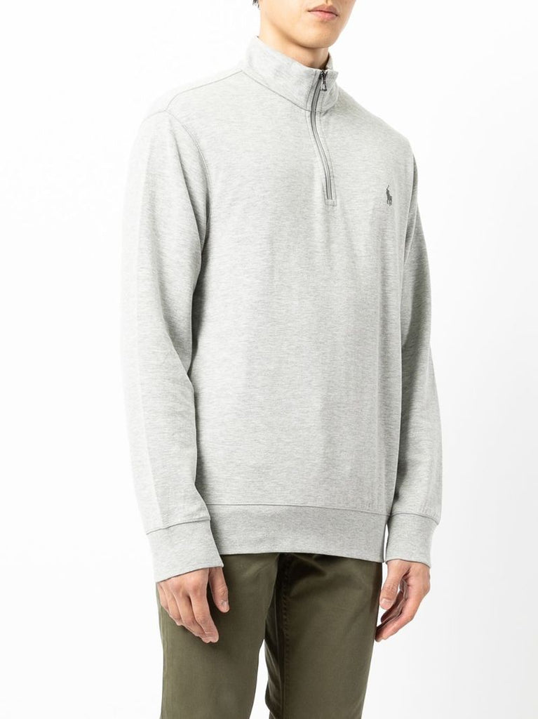 Grey Half Zip Jersey Pullover