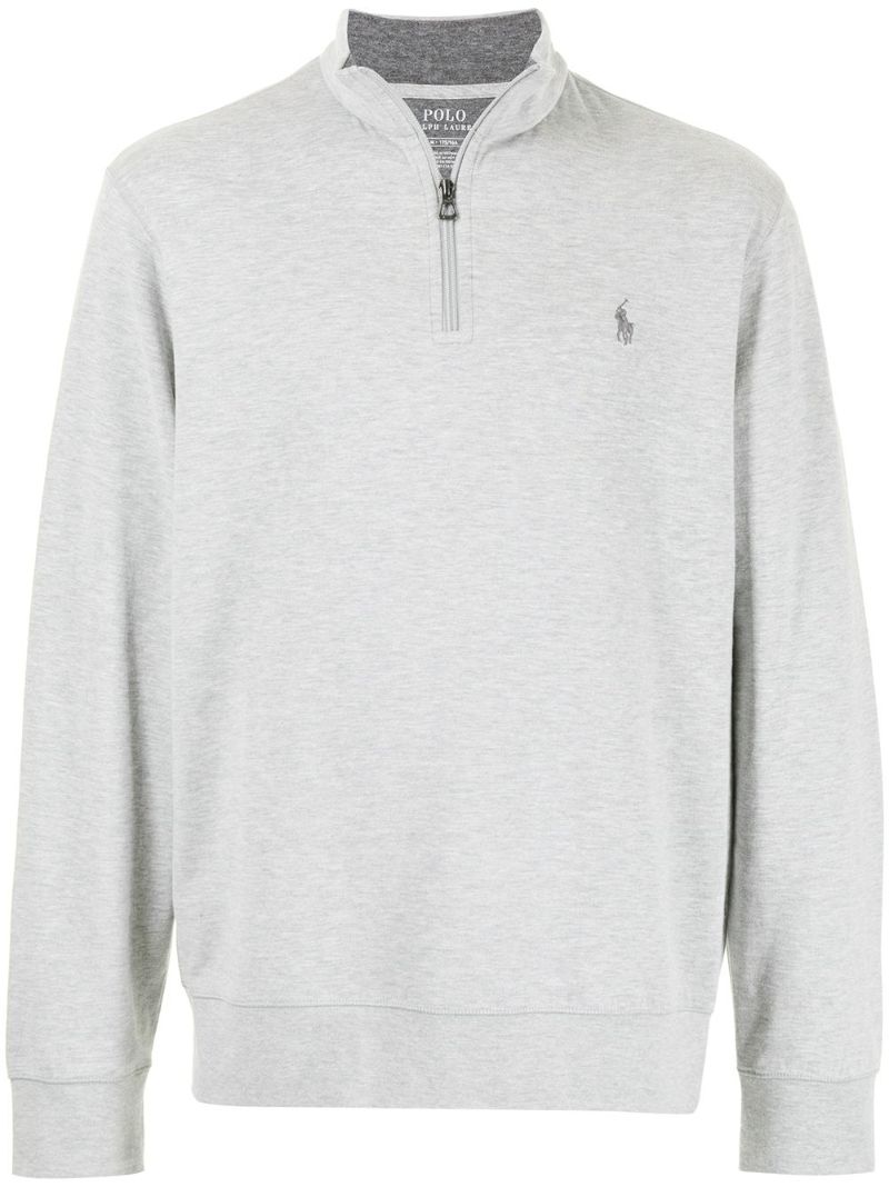 Grey Half Zip Jersey Pullover