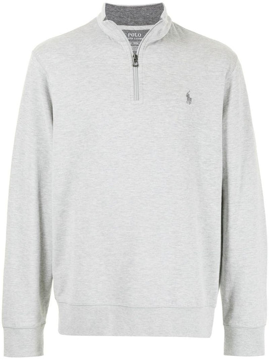 Grey Half Zip Jersey Pullover