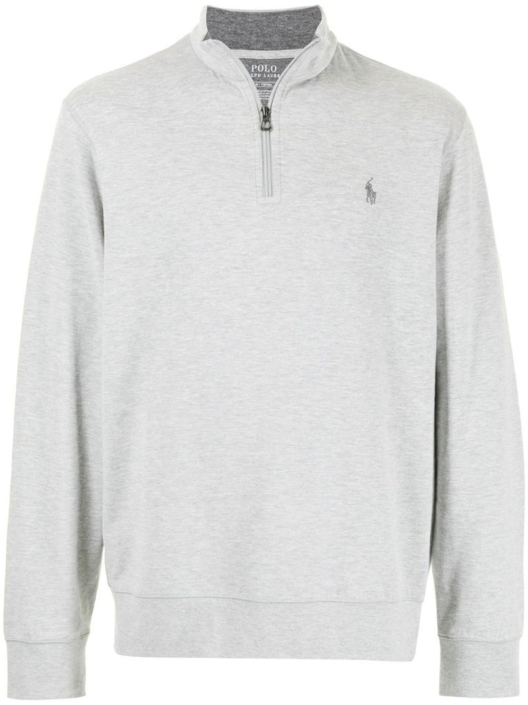 Grey Half Zip Jersey Pullover