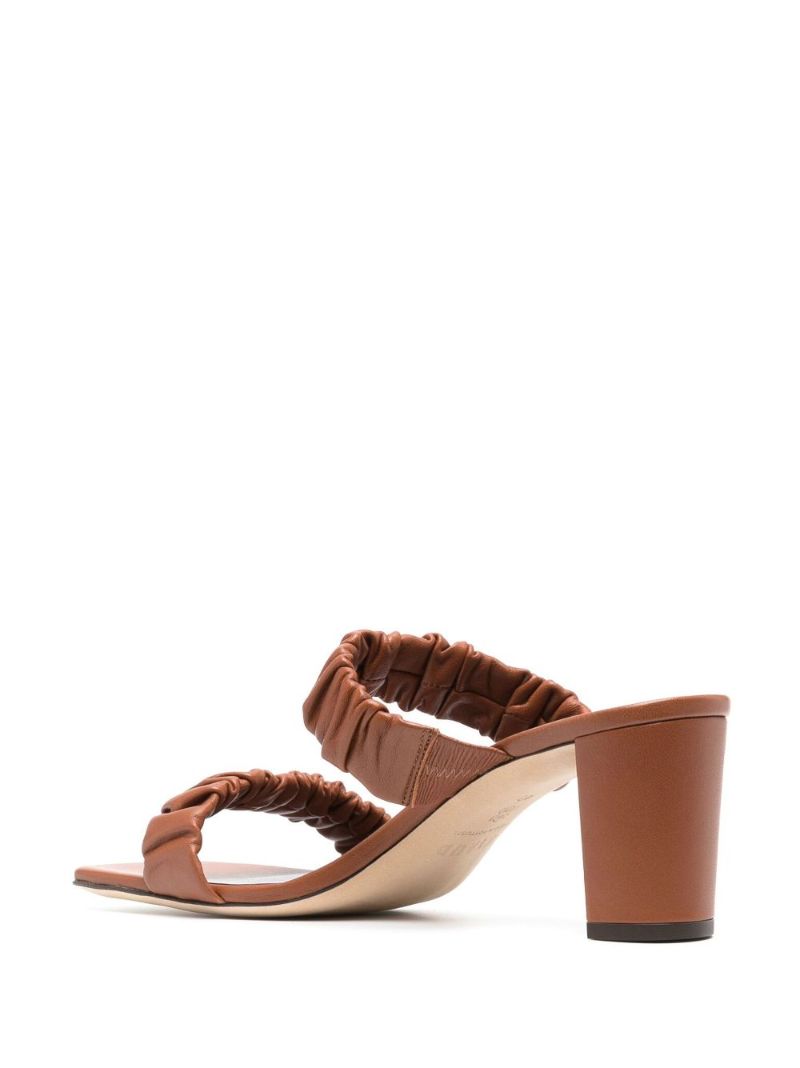 Brown Frankie 50 Ruched Leather Sandals