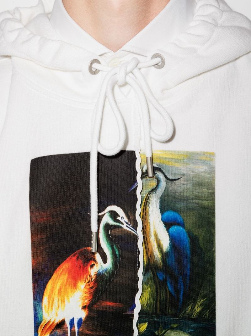 Split Heron Print Hoodie