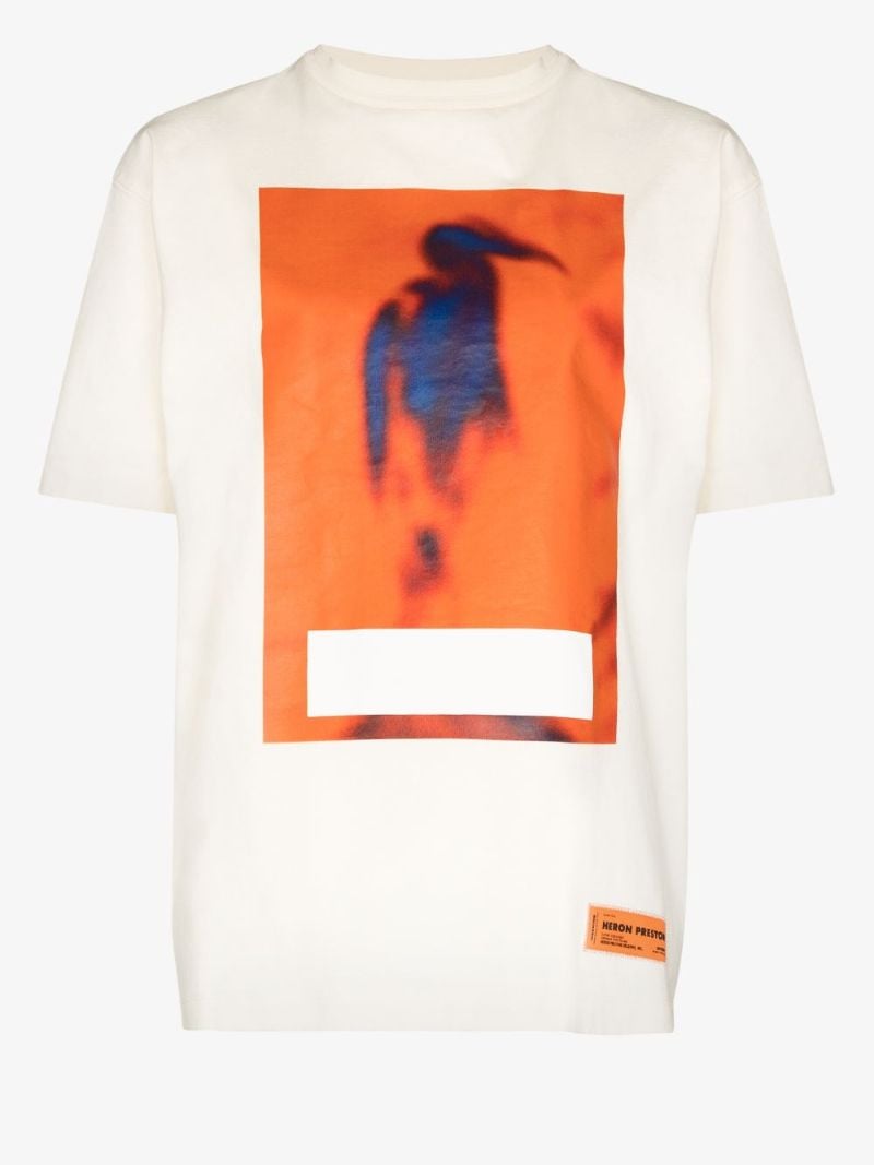 Censored Heron Print Oversized T-shirt