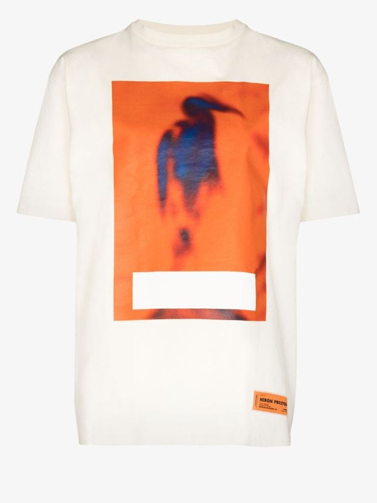 Censored Heron Print Oversized T-shirt