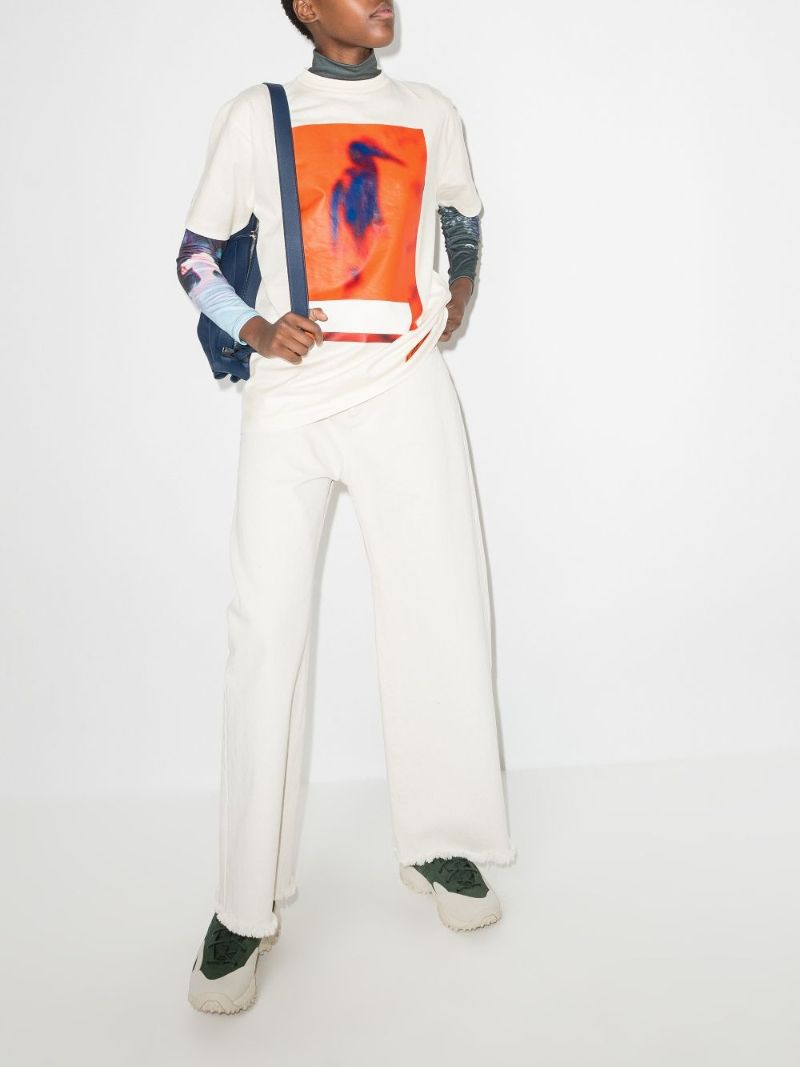 Censored Heron Print Oversized T-shirt