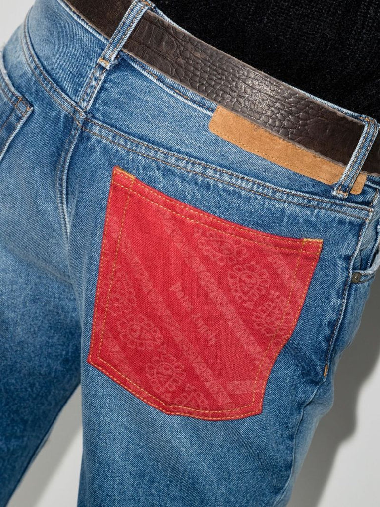 Bandana Pocket Straight Leg Jeans