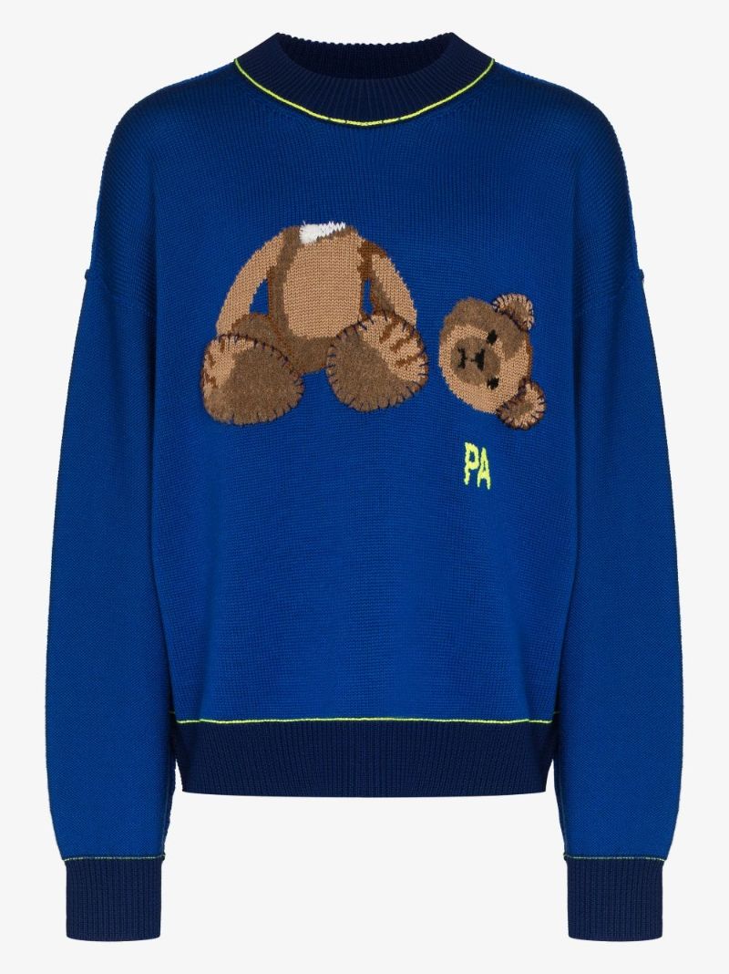Bear Embroidered Wool Sweater