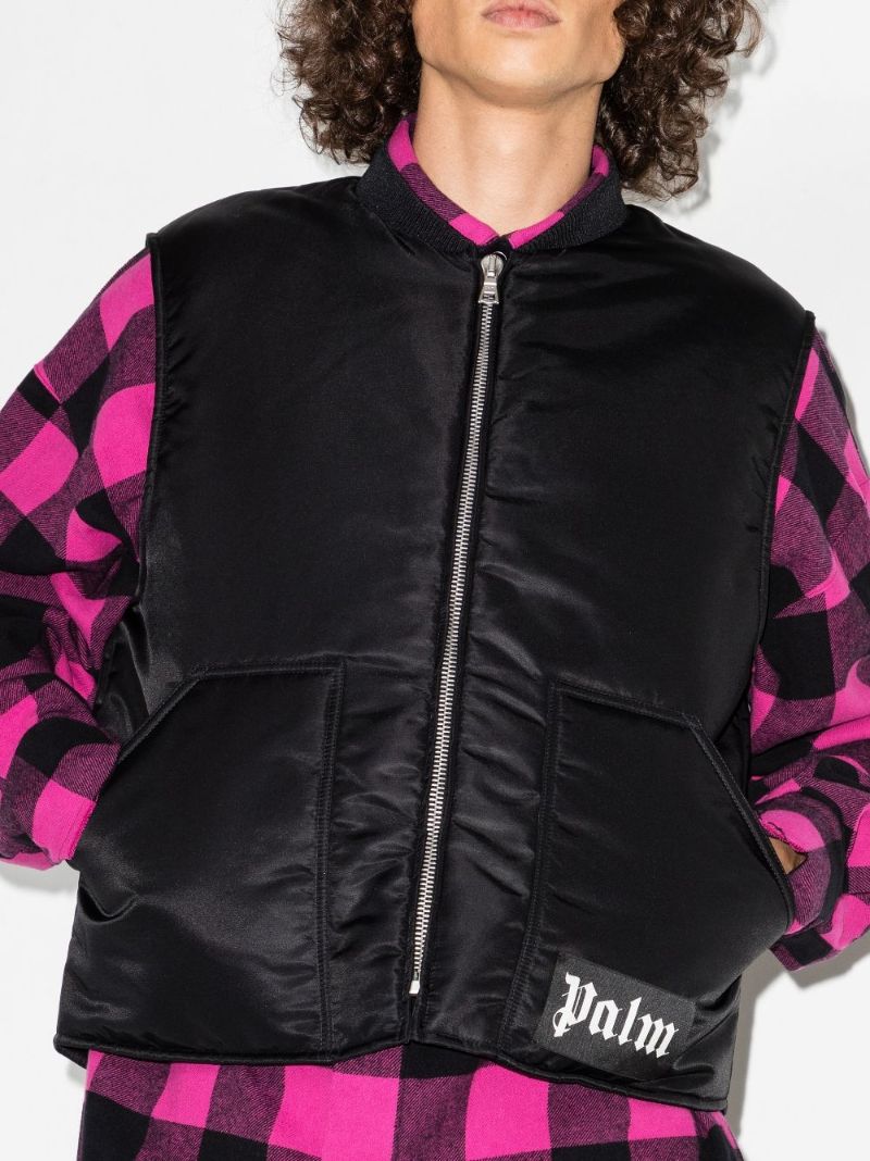 Logo Print Cropped Gilet