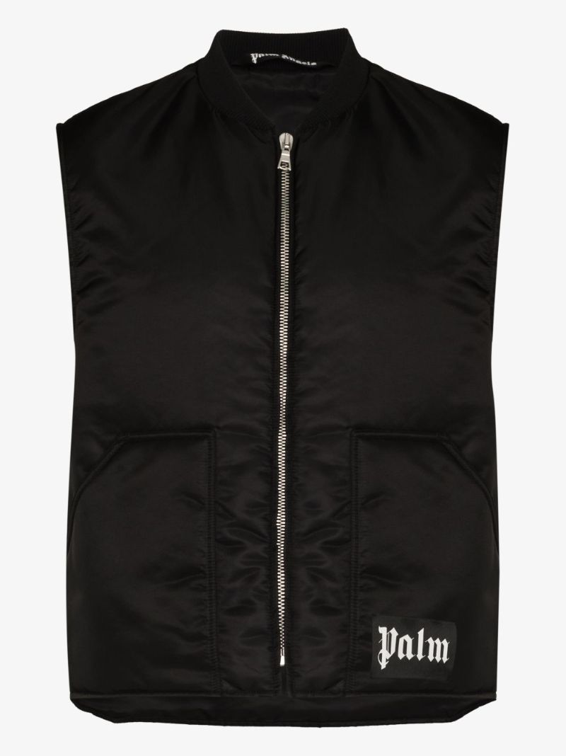 Logo Print Cropped Gilet