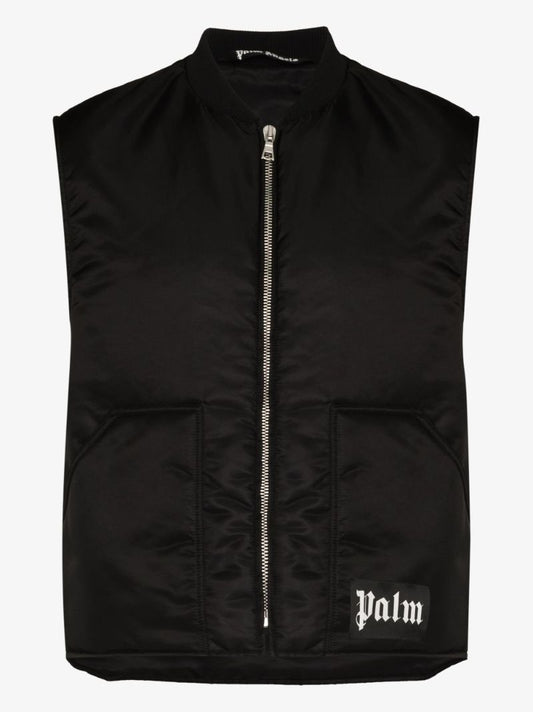 Logo Print Cropped Gilet