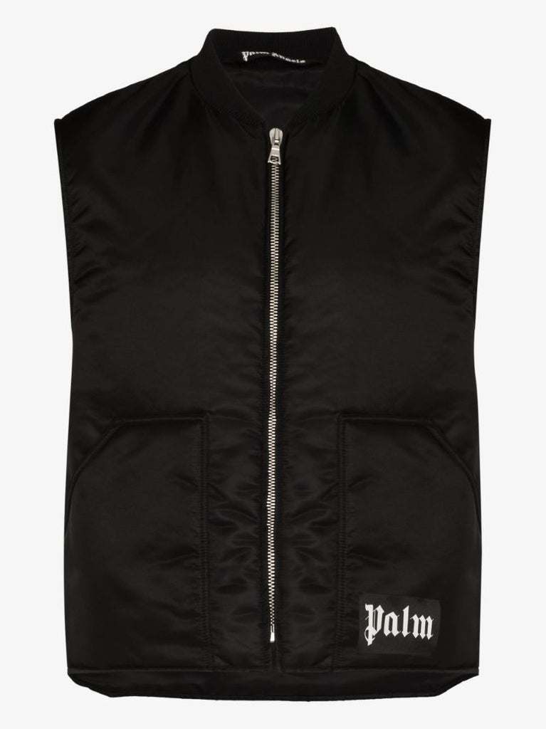 Logo Print Cropped Gilet
