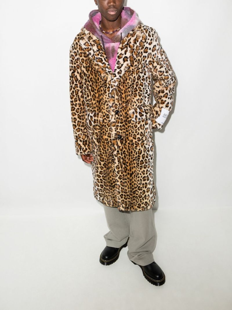 Leopard Print Faux Fur Coat