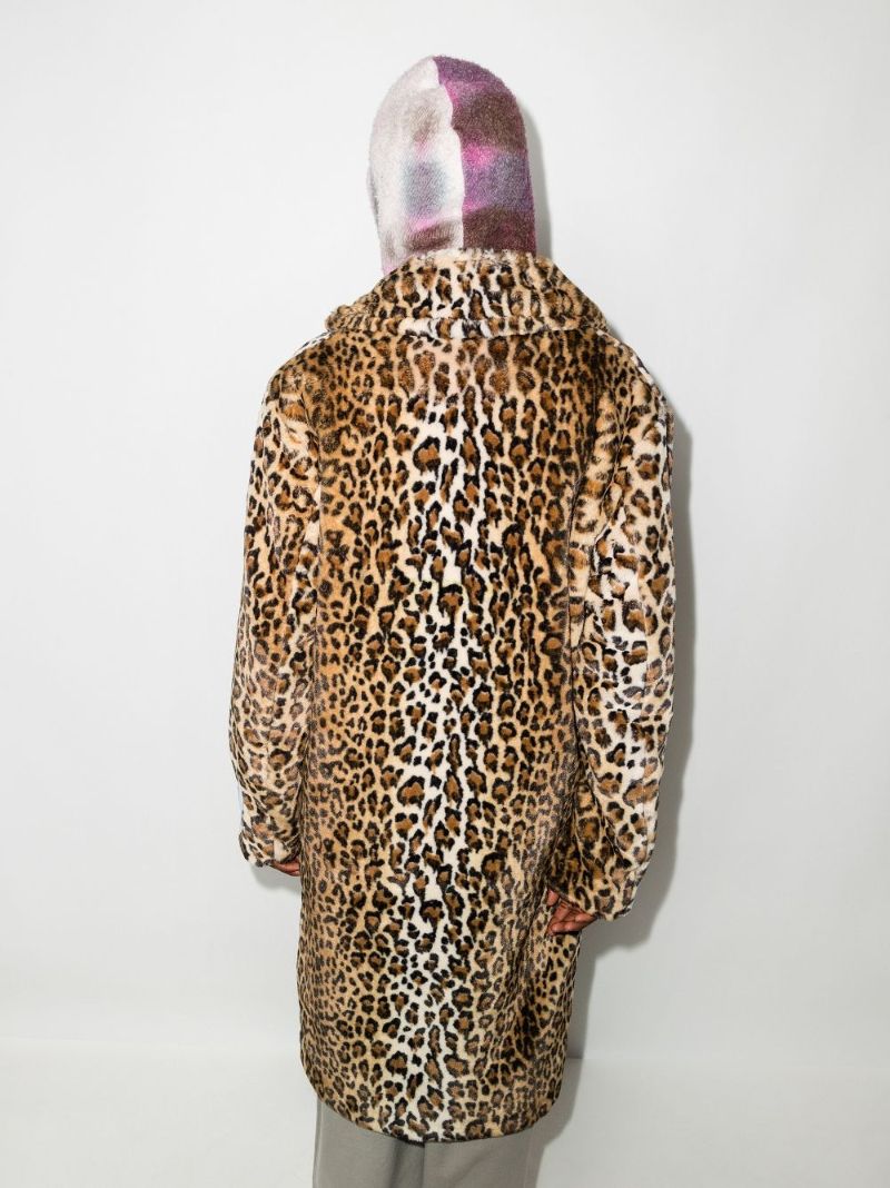 Leopard Print Faux Fur Coat