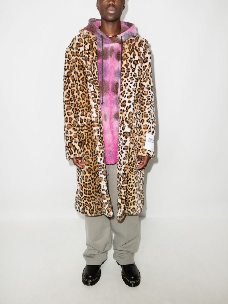 Leopard Print Faux Fur Coat