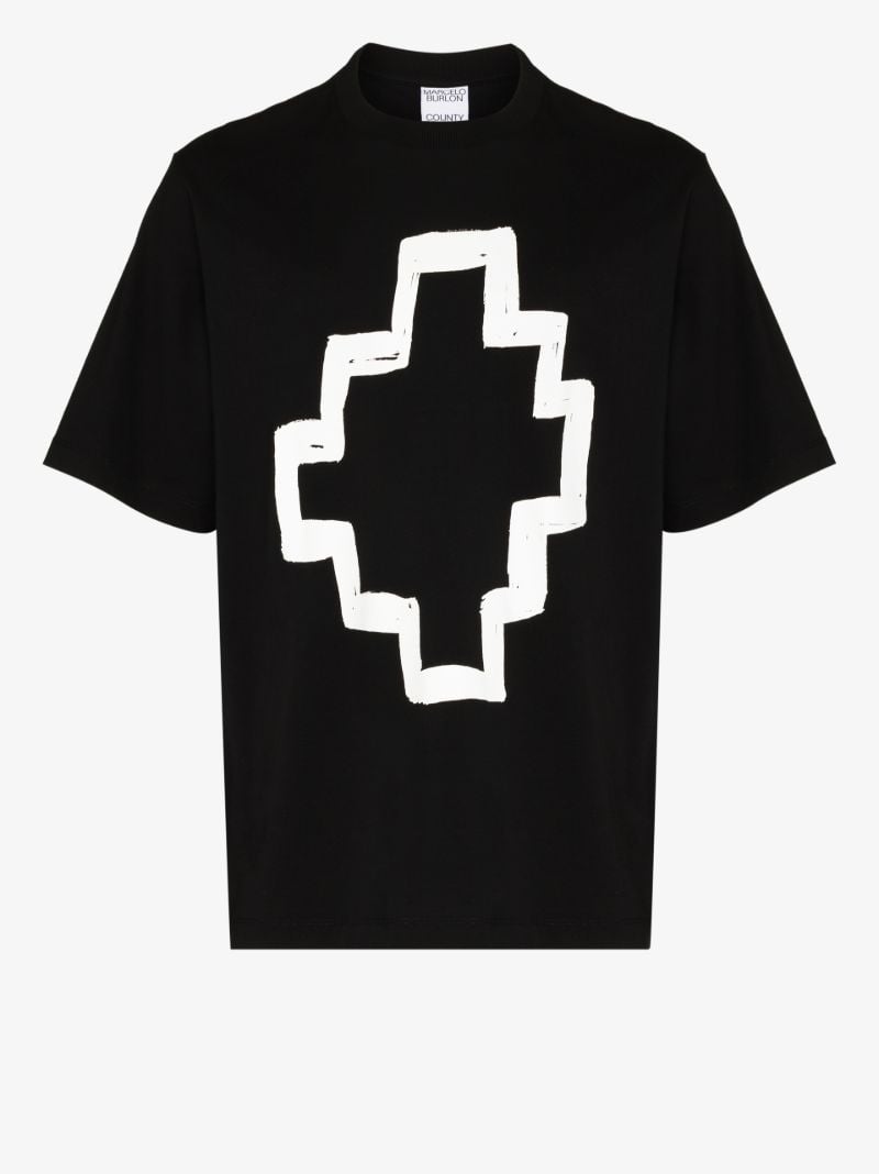 Tempera Cross Print Cotton T-shirt