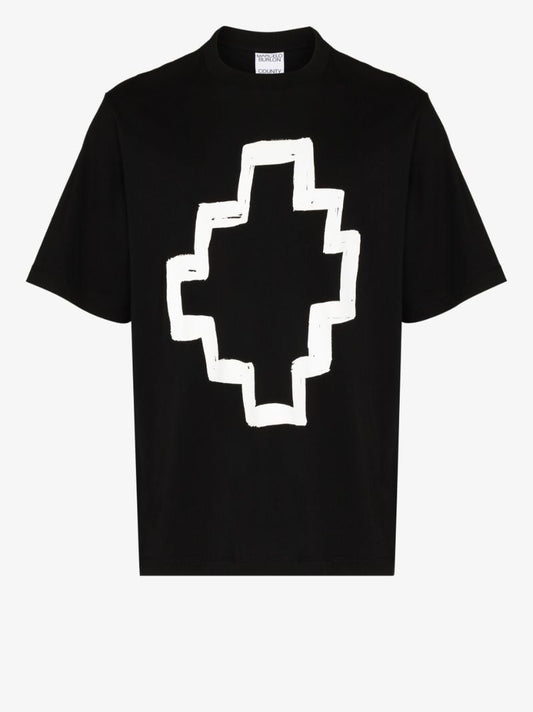 Tempera Cross Print Cotton T-shirt