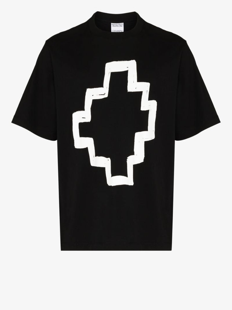 Tempera Cross Print Cotton T-shirt