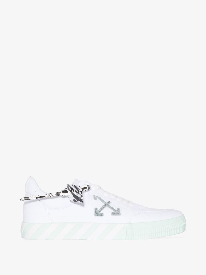 White Vulcanized Low Top Sneakers
