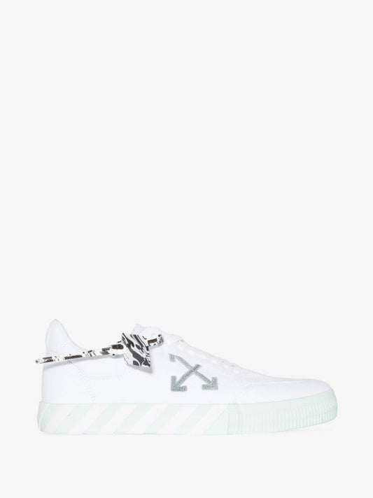 White Vulcanized Low Top Sneakers