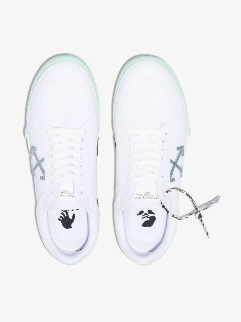 White Vulcanized Low Top Sneakers